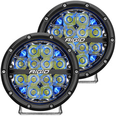 RIGID Industries 360-Series 6" LED Off-Road Fog Light Drive Beam w/Blue Backlight - Black Housing 36207