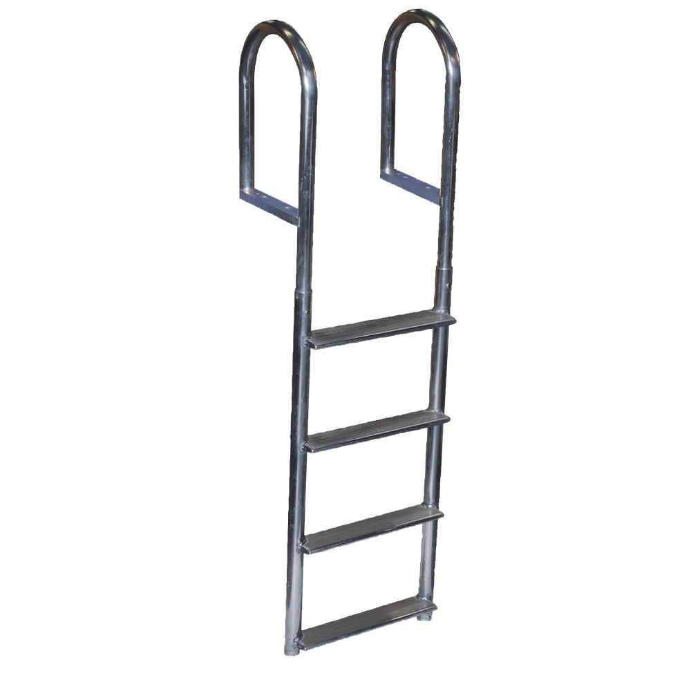 Dock Edge Welded Aluminum Fixed Wide Step Ladder - 4-Step DE2044F