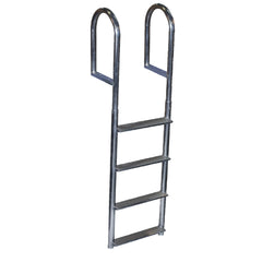 Dock Edge Welded Aluminum Fixed Wide Step Ladder - 4-Step DE2044F