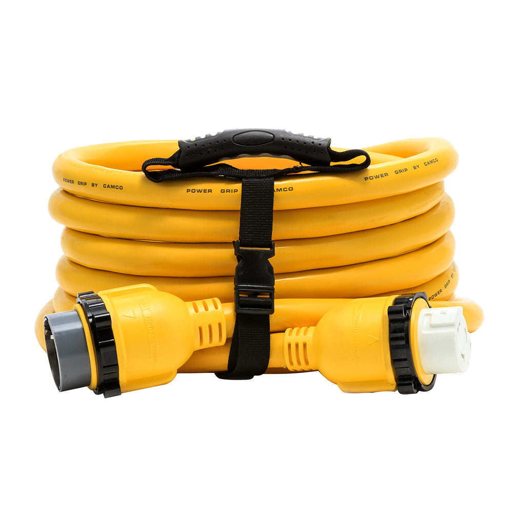 Camco 50 Amp Power Grip Marine Extension Cord - 25' M-Locking/F-Locking Adapter 55621