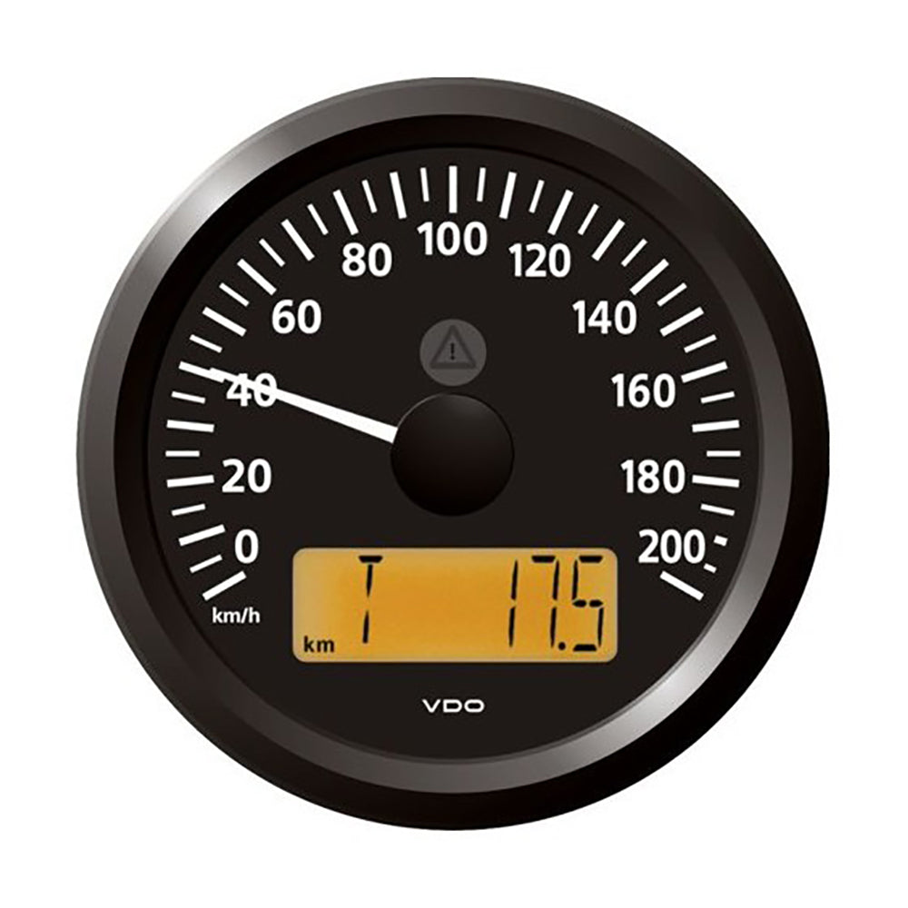 Veratron 3-3/8" (85 mm) ViewLine Speedometer - 0 to 200 KMH - 12/24V - Black Dial & Triangular Bezel A2C59512370