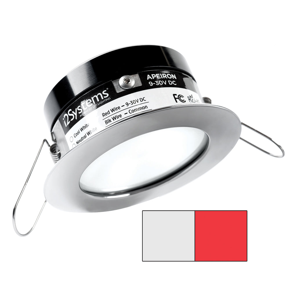 i2Systems Apeiron A503 3W Spring Mount Light - Cool White & Red - Polished Chrome Finish A503-11AAG-H
