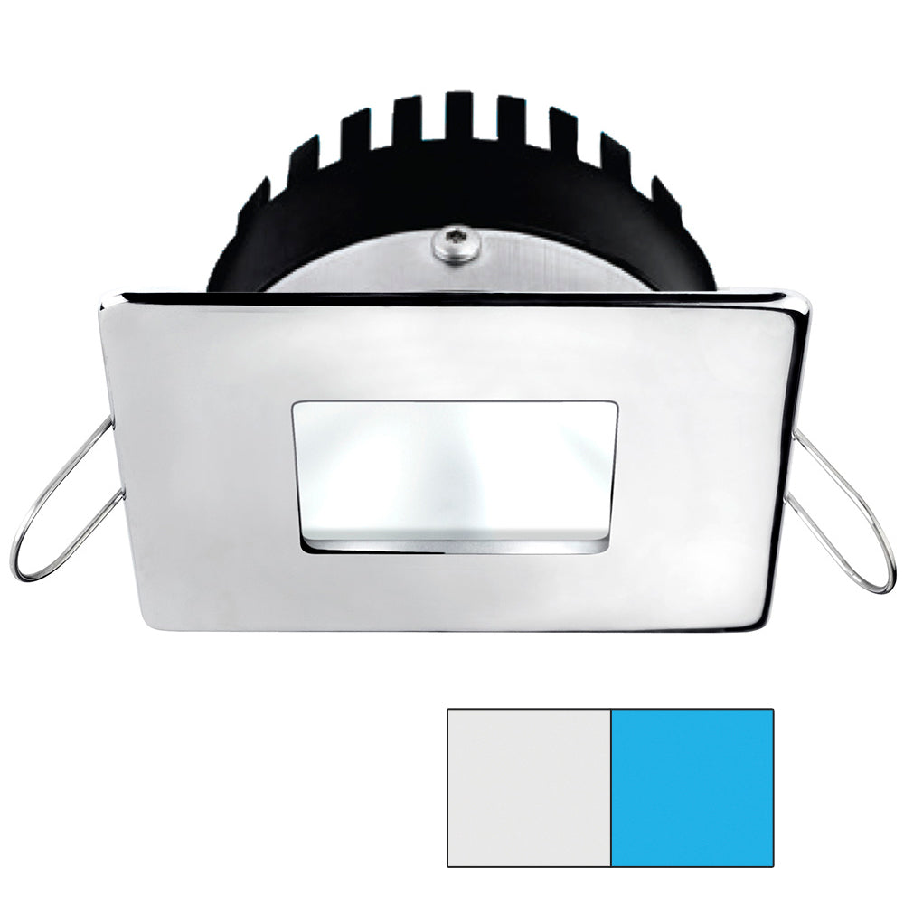i2Systems Apeiron PRO A506 6W Spring Mount Light - Square/Square - Cool White & Blue - Polished Chrome Finish A506-14AAG-E
