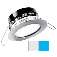 i2Systems Apeiron PRO A503 - 3W Spring Mount Light - Round - Cool White & Blue - Brushed Nickel Finish A503-41AAG-E