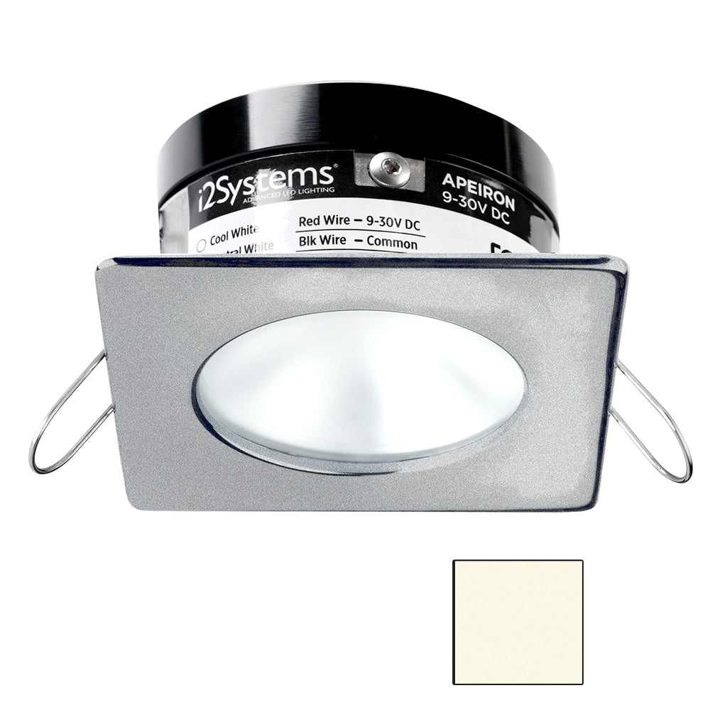 i2Systems Apeiron PRO A503 - 3W Spring Mount Light - Square/Round - Neutral White - Brushed Nickel Finish A503-42BBD