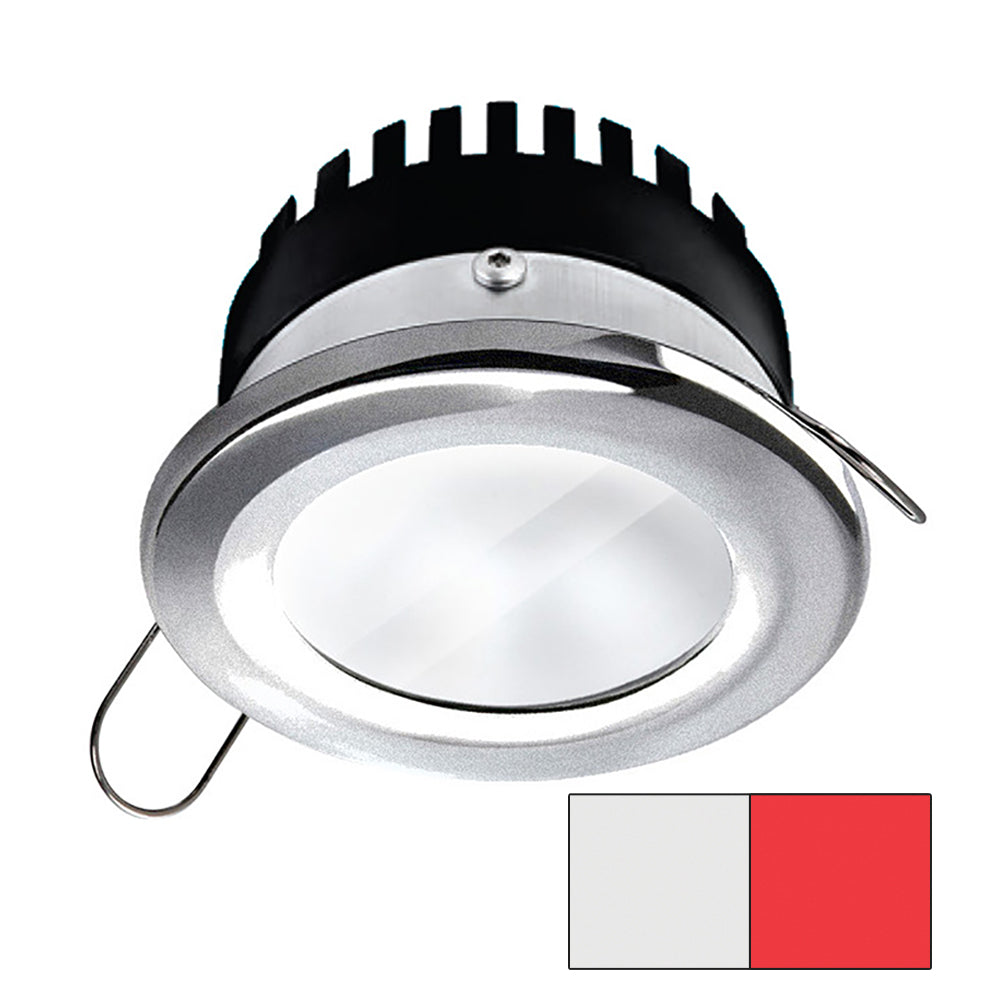 i2Systems Apeiron PRO A506 - 6W Spring Mount Light - Round - Cool White & Red - Brushed Nickel Finish A506-41AAG-H