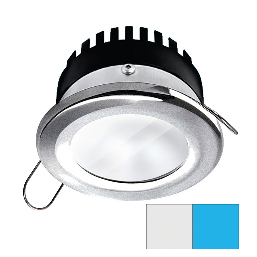 i2Systems Apeiron PRO A506 - 6W Spring Mount Light - Round - Cool White & Blue - Brushed Nickel Finish A506-41AAG-E