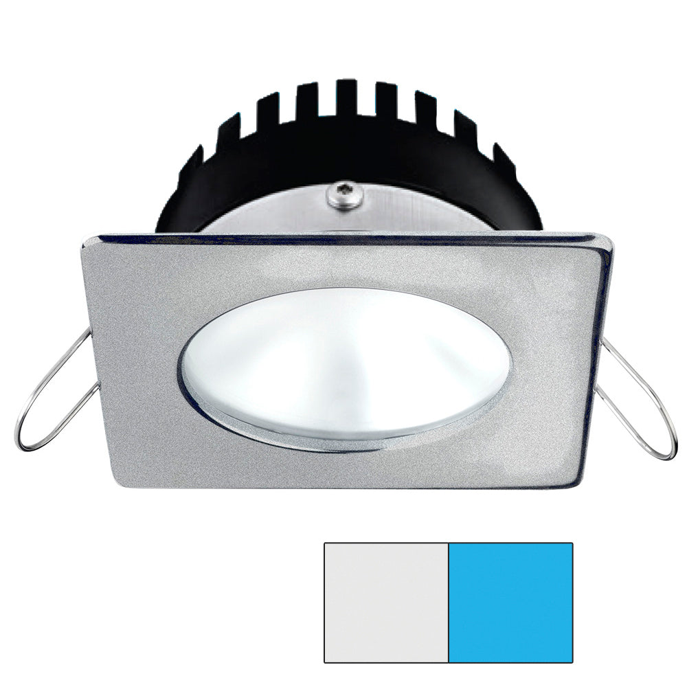i2Systems Apeiron PRO A506 - 6W Spring Mount Light - Square/Round - Cool White & Blue - Brushed Nickel Finish A506-42AAG-E