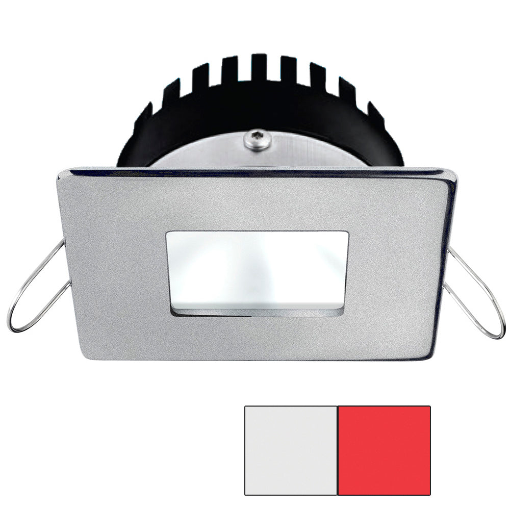 i2Systems Apeiron PRO A506 - 6W Spring Mount Light - Square/Square - Cool White & Red - Brushed Nickel Finish A506-44AAG-H