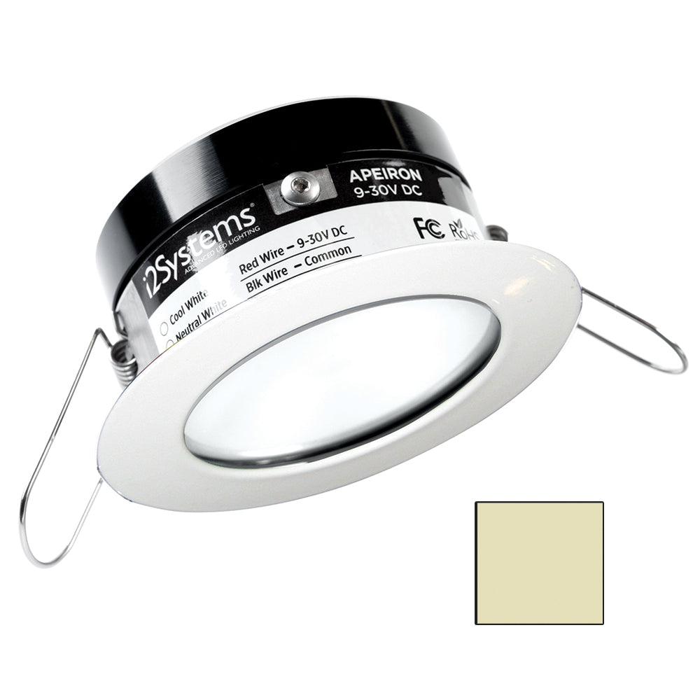 i2Systems Apeiron PRO A503 - 3W Spring Mount Light - Round - Warm White - White Finish A503-31CBBR