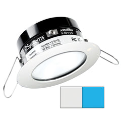 i2Systems Apeiron PRO A503 - 3W Spring Mount Light - Round - Cool White & Blue - White Finish A503-31AAG-E