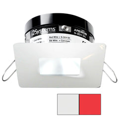i2Systems Apeiron PRO A503 - 3W Spring Mount Light - Square/Square - Cool White & Red - White Finish A503-34AAG-H