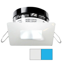 i2Systems Apeiron PRO A503 - 3W Spring Mount Light - Square/Square - Cool White & Blue - White Finish A503-34AAG-E