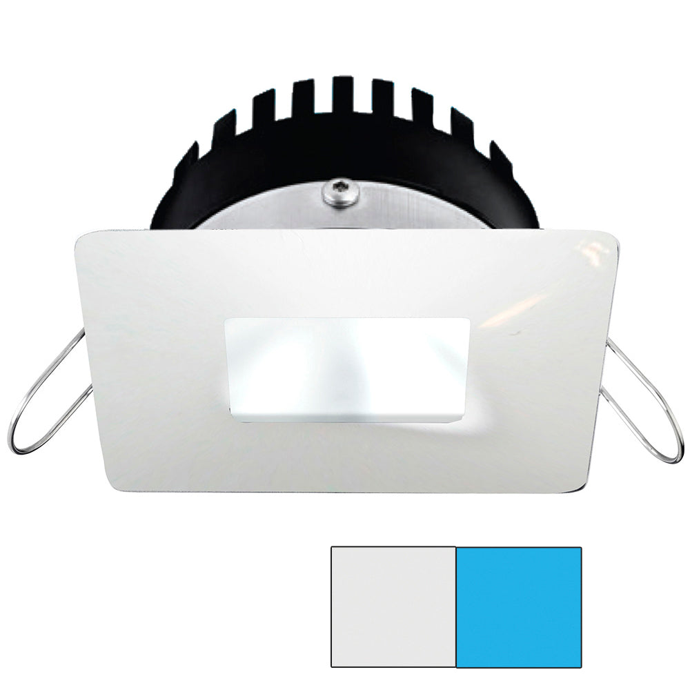 i2Systems Apeiron PRO A506 - 6W Spring Mount Light - Square/Square - Cool White & Blue - White Finish A506-34AAG-E