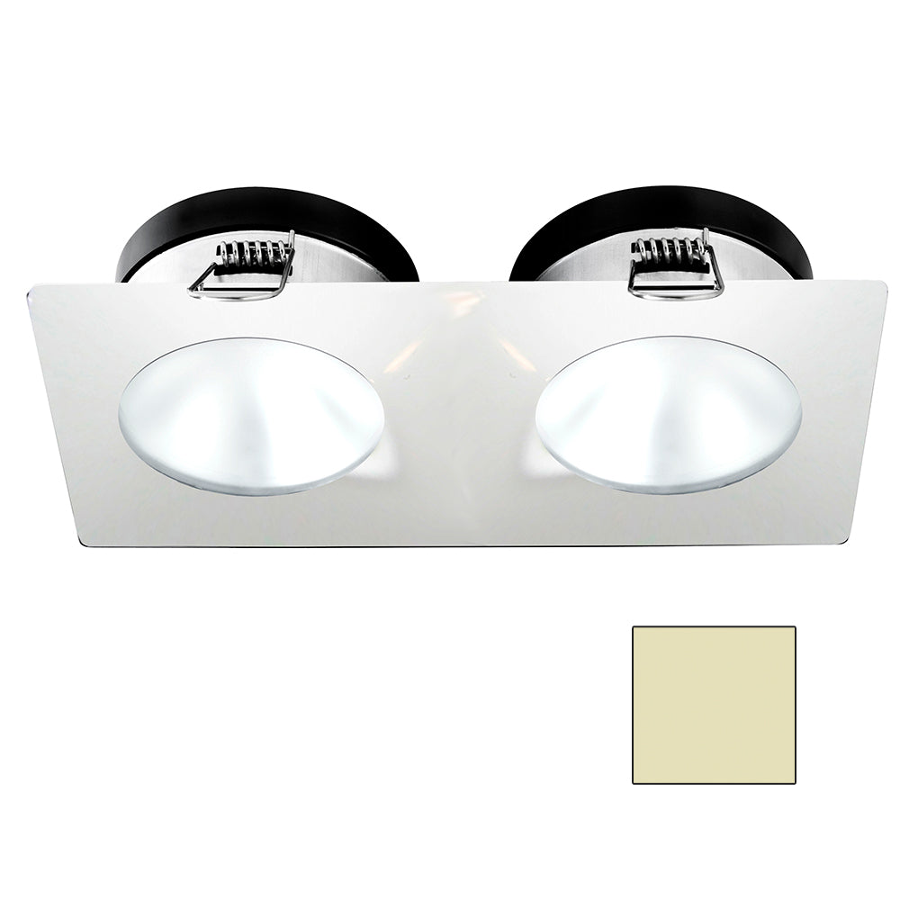 i2Systems Apeiron A1110Z - 4.5W Spring Mount Light - Double Round - Warm White - White Finish A1110Z-35CAB