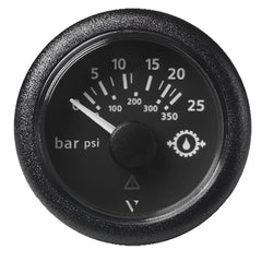 Veratron 52MM (2-1/16") ViewLine Transmission Oil Pressure 25 Bar/350 PSI - Black Dial & Round Bezel A2C59514136