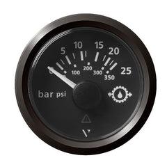 Veratron 52MM (2-1/16") ViewLine Transmission Oil Pressure 25 Bar/350 PSI - Black Dial & Triangular Bezel A2C59514139