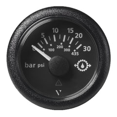 Veratron 52MM (2-1/16") ViewLine Transmission Oil Pressure 30 Bar/435 PSI - Black Dial & Round Bezel A2C59514141
