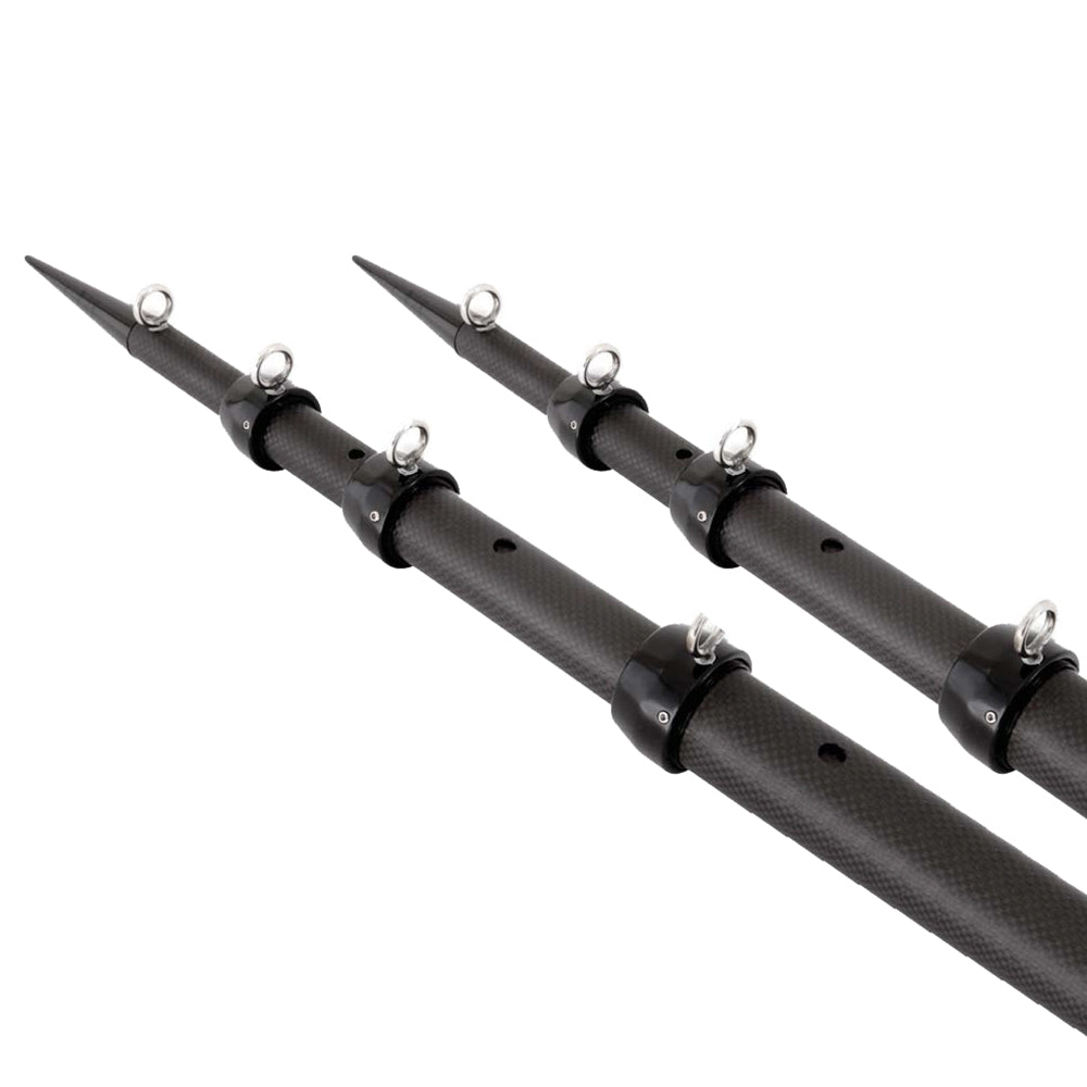 Tigress 88679-3 XD 3K Carbon Fiber Telescoping Outrigger Poles - 21&#39; - Matte Black/ Black - Pair