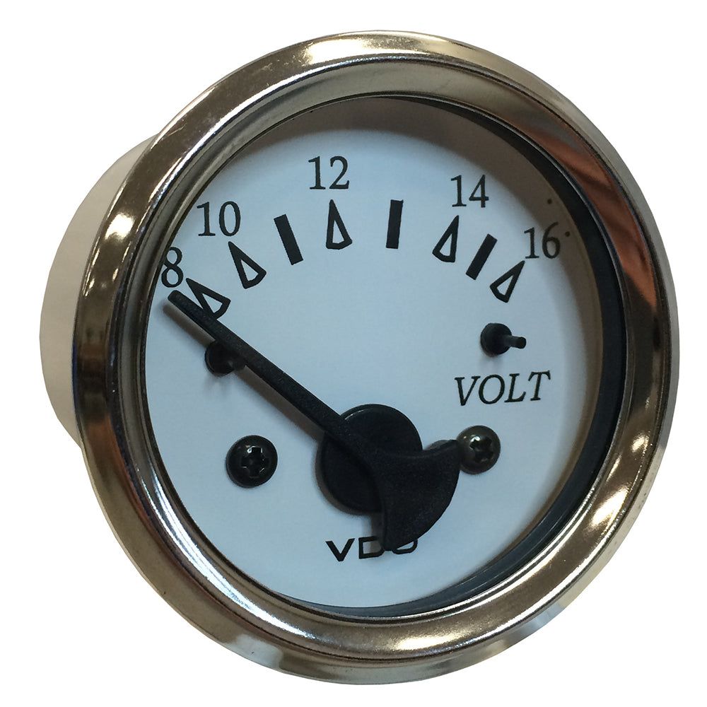 VDO Cockpit Marine 52MM (2-1/16") Voltmeter - White Dial/Chrome Bezel 332-15282