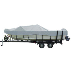 Carver Sun-DURA Wide Series Styled-to-Fit Boat Cover f/20.5' Aluminum V-Hull Boats with Walk-Thru Windshield - Grey 72320S-11