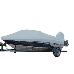 Carver 77017S-11 Sun-DURA Styled-to-Fit Boat Cover f/17.5' V-Hull Runabout Boats w/Windshield & Hand/Bow Rails - Grey
