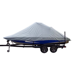 Carver Sun-DURA Specialty Boat Cover f/21.5' Inboard Tournament Ski Boats w/Wide Bow & Swim Platform - Grey 82121S-11