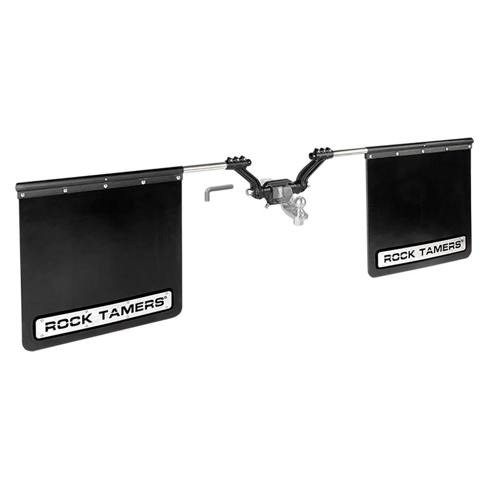 ROCK TAMERS 00110-D-2 2.5" Hub Mudflap System - Matte Black/Stainless
