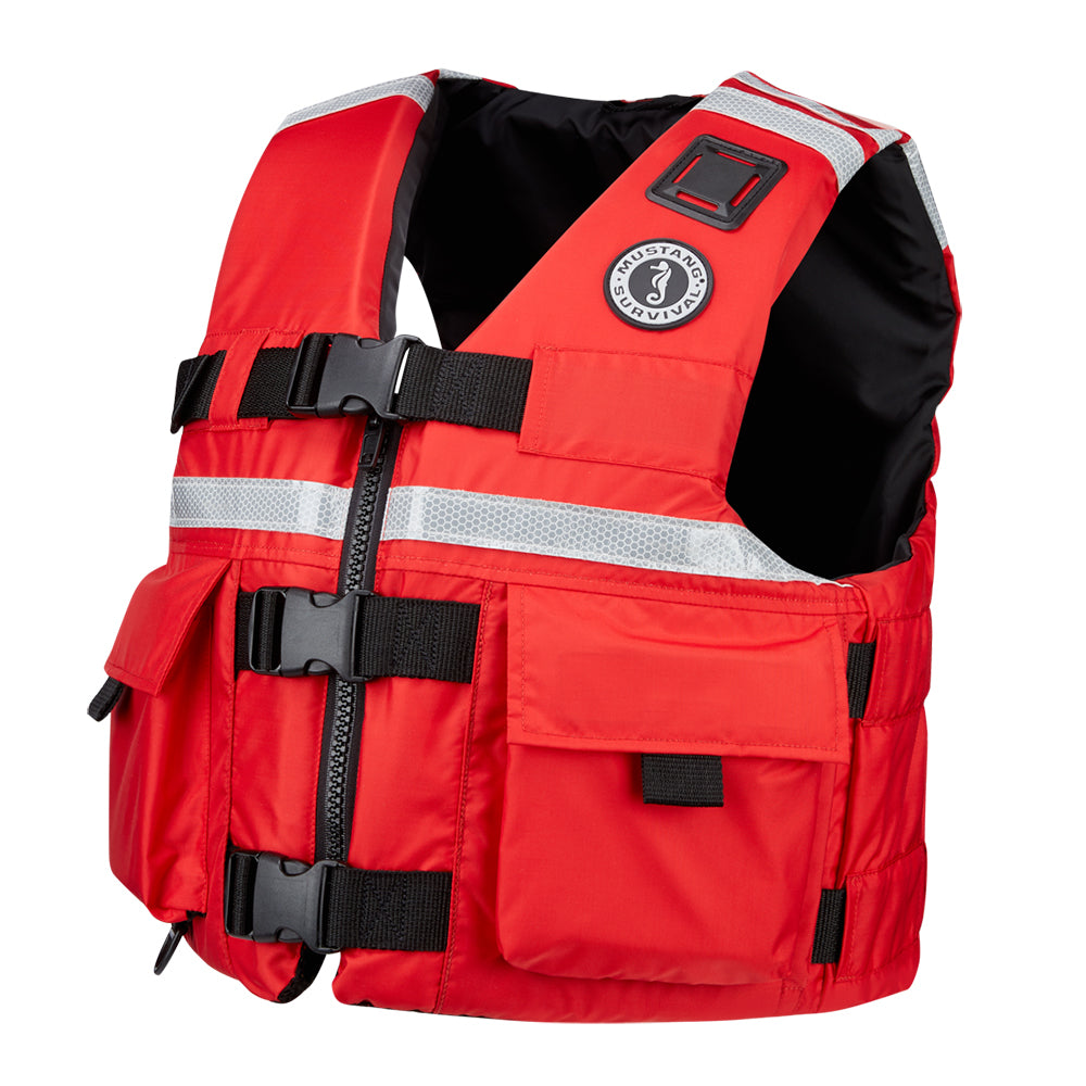 Mustang SAR Vest w/SOLAS Reflective Tape - Red - Small MV5606-4-S-216