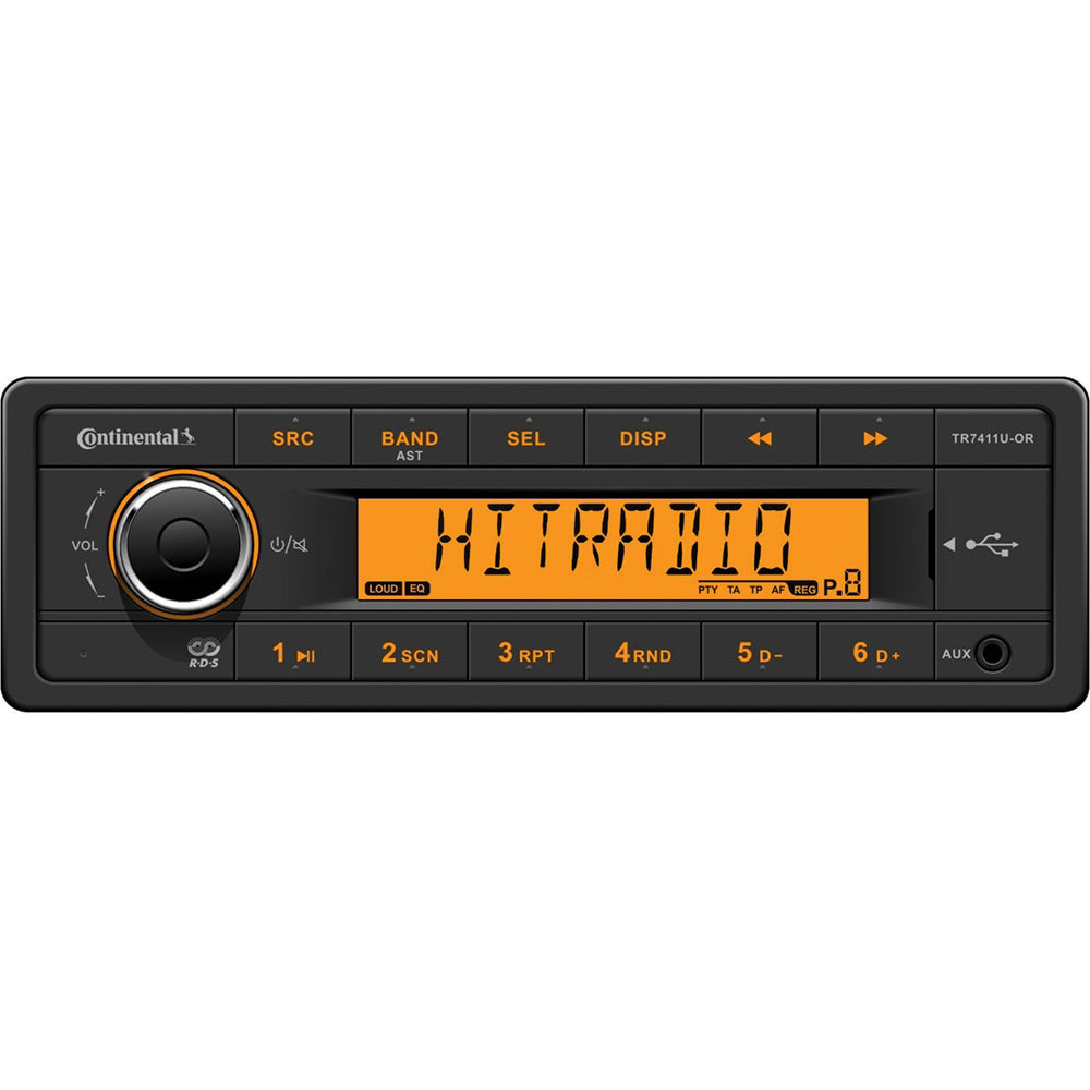 Continental Stereo w/AM/FM/USB - Harness Included - 12V TR7411U-ORK