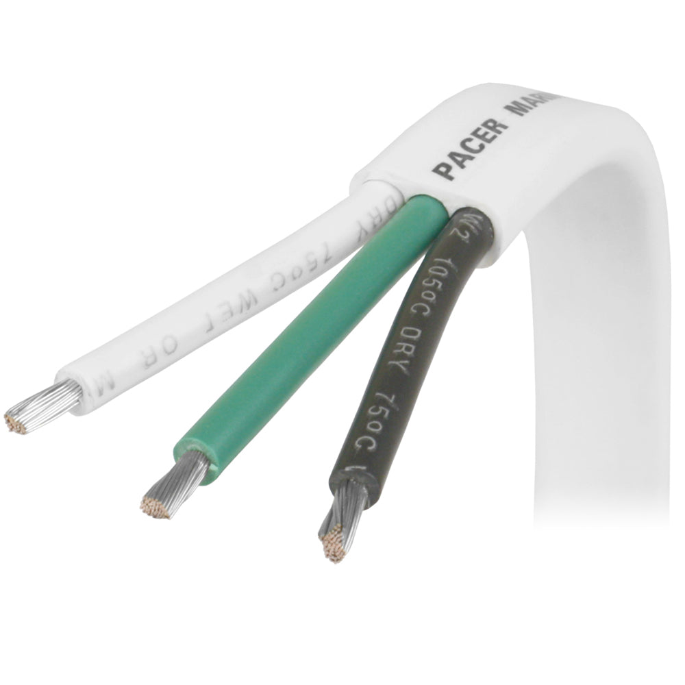 Pacer 8/3 AWG Triplex Cable - Black/Green/White - 500' W8/3-500