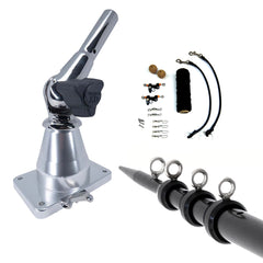 Tigress 88823-3 XD Bay Series Top Mount System - 15&#39; - Aluminum Black Outriggers Deluxe Rigging Kit