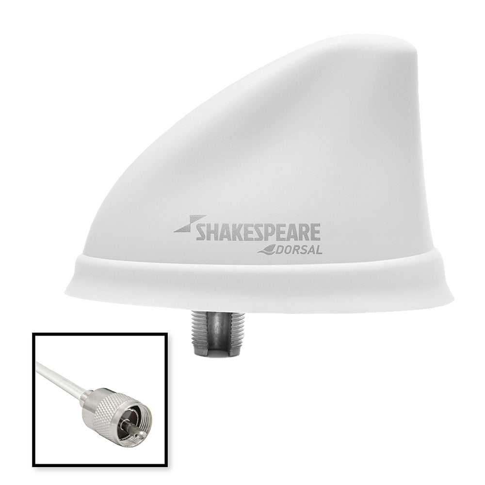 Shakespeare Dorsal Antenna White Low Profile 26' RGB Cable w/PL-259 5912-DS-VHF-W