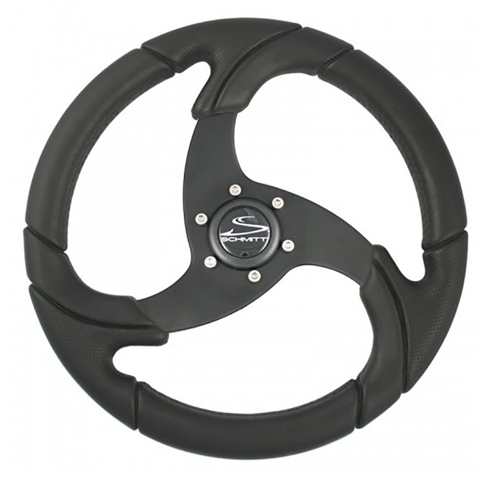 Schmitt & Ongaro Folletto 14.2" Wheel - Black Polished Polyurethane - 3/4" Tapered Shaft w/Black Center Cap PU026104-R