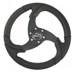 Schmitt & Ongaro Folletto 14.2" Wheel - Black Polished Polyurethane - 3/4" Tapered Shaft w/Black Center Cap PU026104-R