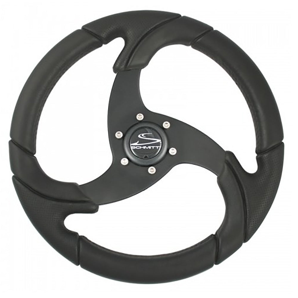 Schmitt & Ongaro Folletto 14.2" Wheel - Black Polyurethane - 3/4" Tapered Shaft w/Black Center Cap PU021104-R