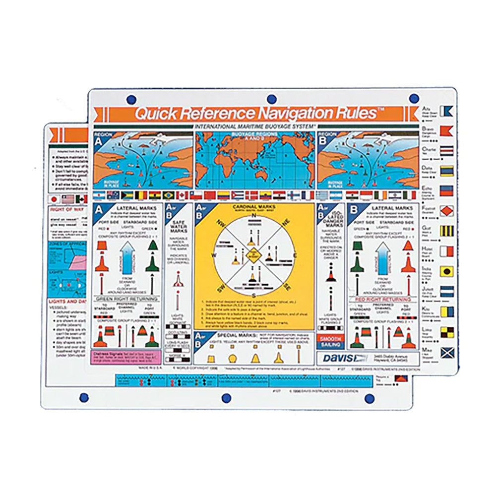 Davis 127-D-2 Quick Reference International Navigation Rules Card