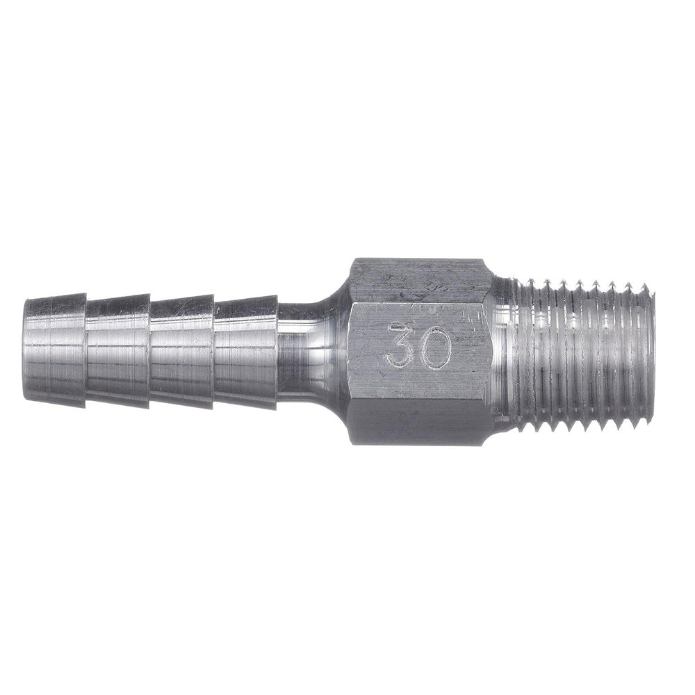 Attwood 88FAS014-6 Marine Products Universal Aluminum Fuel Hose Fitting - 1/4" NPT x 3/8" Barb - (Anti-Siphon Valve)