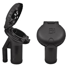Attwood 44050-1000 Deck Fill f/Pressure Relief Systems - Angled Body & Scalloped Black Plastic Cap