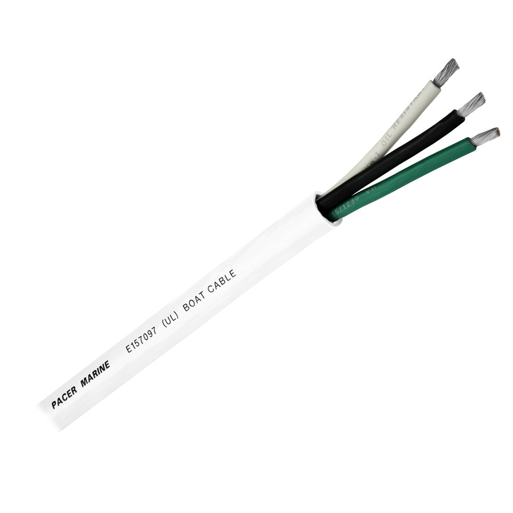 Pacer WR10/3-500 Round 3 Conductor Cable - 500' - 10/3 AWG - Black, Green & White