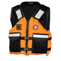 First Watch AV-5001-OB-2XL/3XL AV-5001 Mesh Crew Vest Hi-Vis - Orange/Black - 2XL/3XL