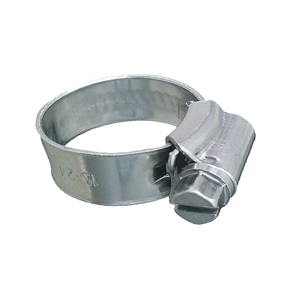 Trident Marine 705-0581 316 SS Non-Perforated Worm Gear Hose Clamp - 3/8" Band - (3/4" &ndash; 1-1/8") Clamping Range - 10-Pack - SAE Size 10
