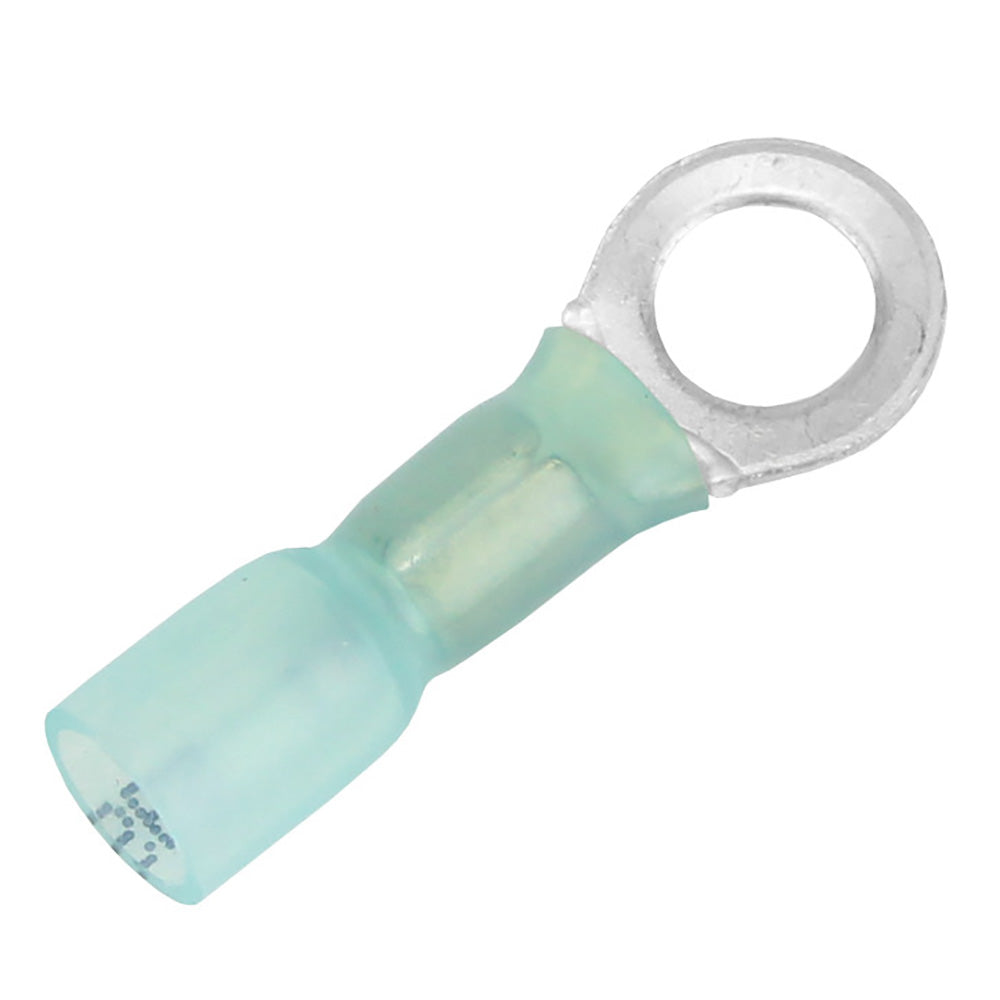 Pacer TE14-14R-100 16-14 AWG Heat Shrink Ring Terminal - 1/4" Stud Size - 100 Pack