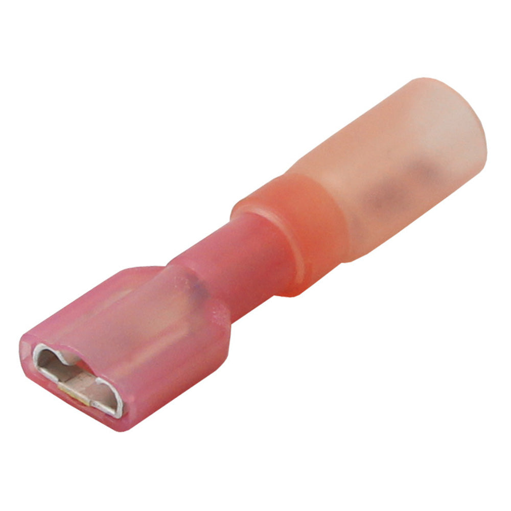 Pacer TDE18-250FI-25 22-18 AWG Heat Shrink Female Disconnect - 25 Pack