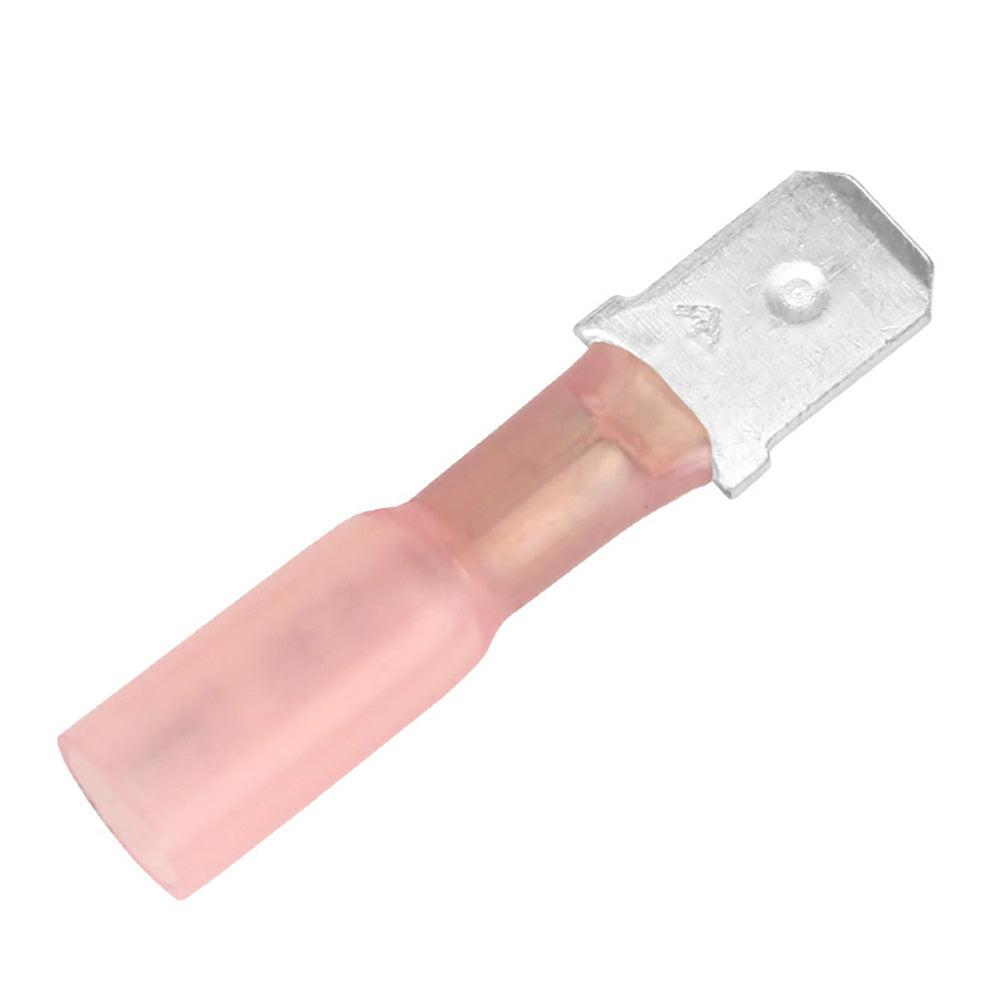 Pacer TDE18-250M-25 22-18 AWG Heat Shrink Male Disconnect - 25 Pack