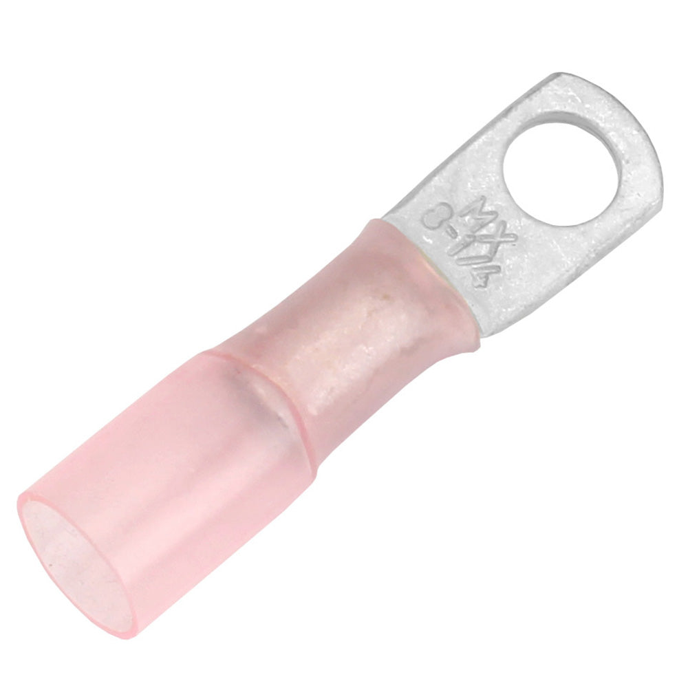 Pacer TE8-14R-25 8 AWG Heat Shrink Ring Terminal - 1/4" Stud Size - 25 Pack
