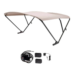 SureShade 2021133089 Battery Powered Bimini - Black Anodized Frame & Beige Fabric