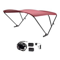 SureShade 2021133091 Battery Powered Bimini - Black Anodized Frame & Burgundy Fabric