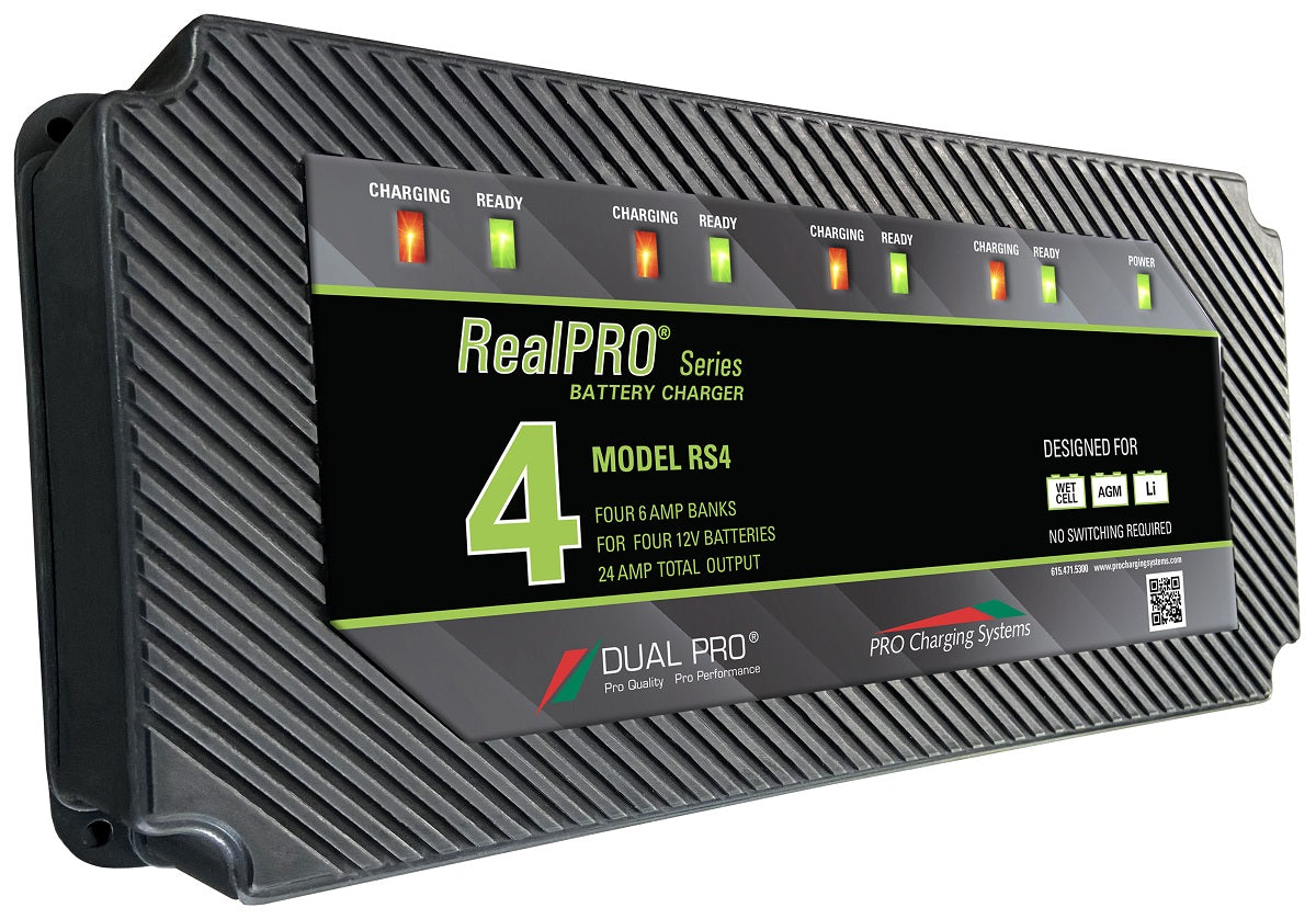 Dual DPCRS4 RS4 Battery Charger 4 Bank 24 Amps