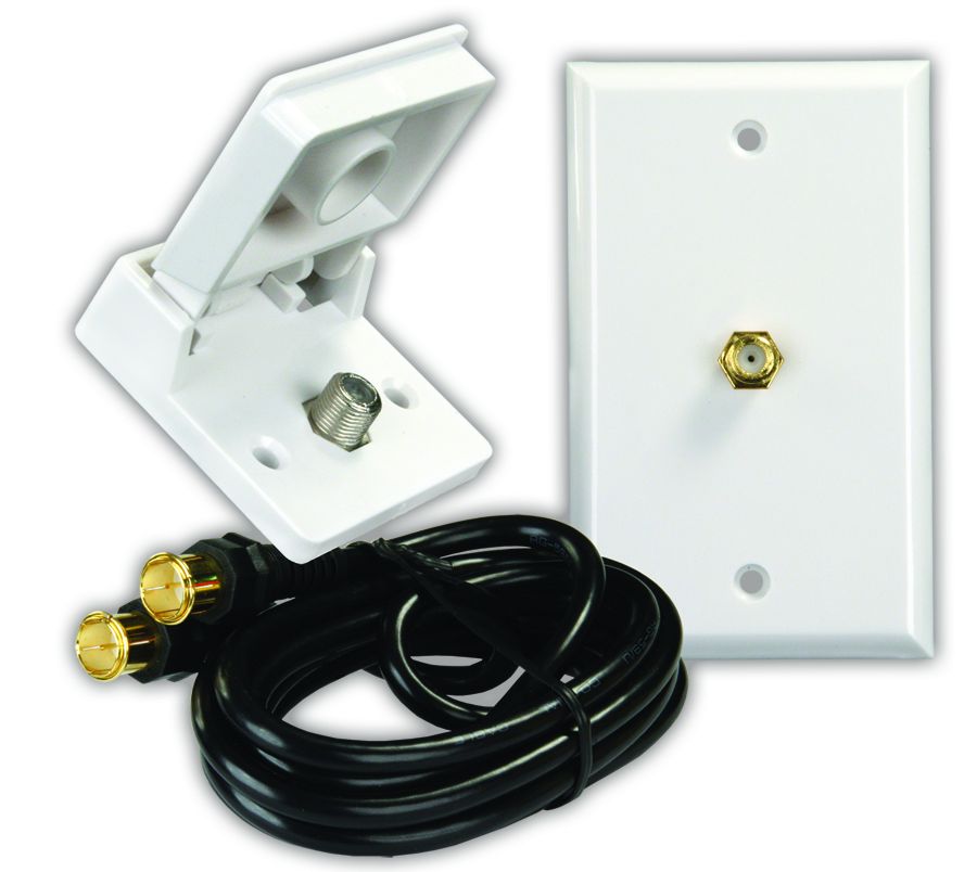 JR Products 47815 Polar White RV Interior/Exterior TV Installation Kit